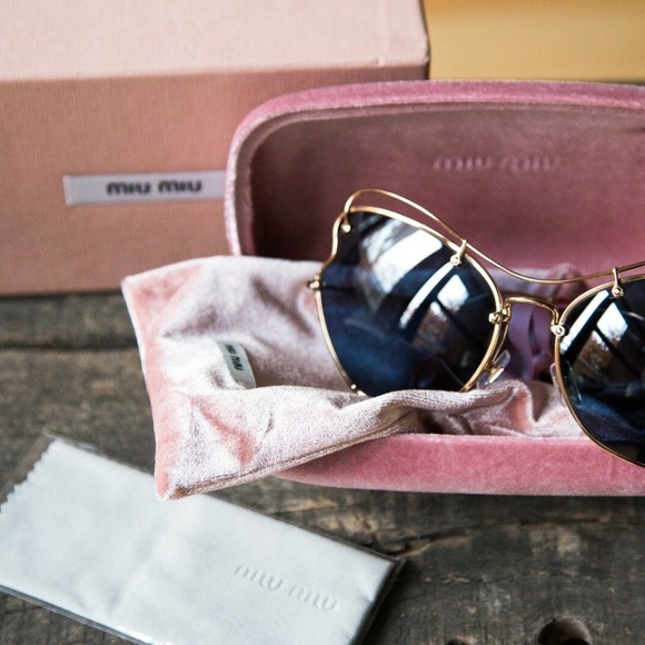 MIU MIU Butterfly Sunglasses Women’s Red Tips MU56 - Picture 4 of 8